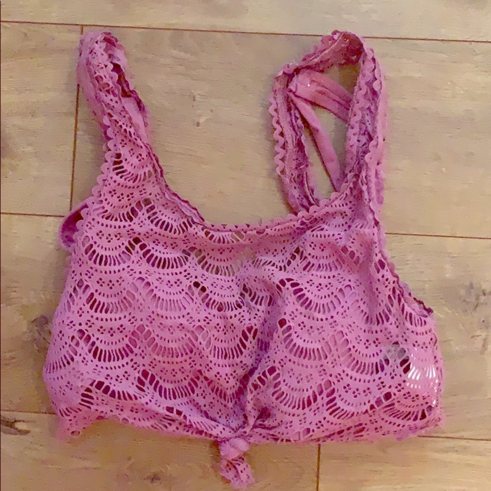 BECCA crochet top. Never worn, mauve color